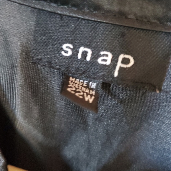 Snap Black Sleeveless Ruffle Front Dress Women's Size 22W - Picture 5 of 6